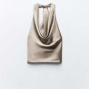 Zara silk cowl neck top